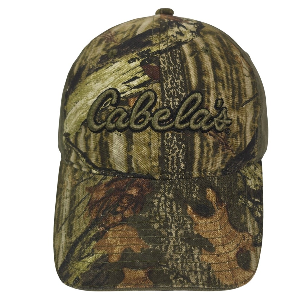 Cabela's Camo Baseball Cap Hat OSFM Green Adjustable Hunting Fishing Outdoor Cap